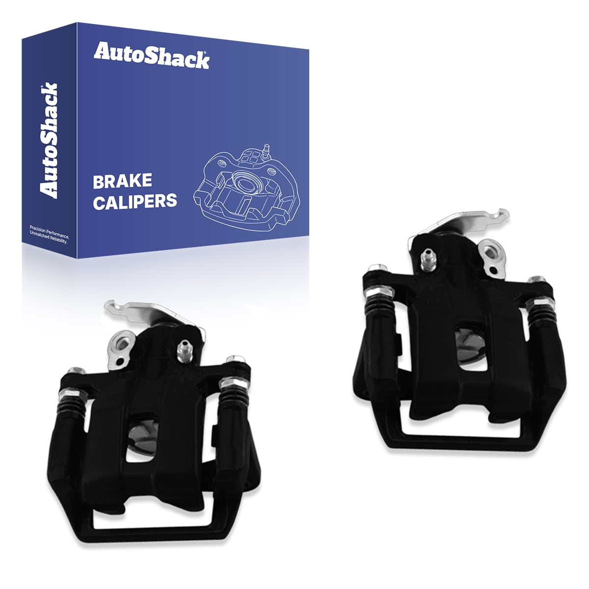 AutoShack Rear Black Brake Calipers for Honda & Acura, Accord 2008-2012 TSX 2009-2014, FWD L4 2.4L V6 3.5L, Left and Right, Pair