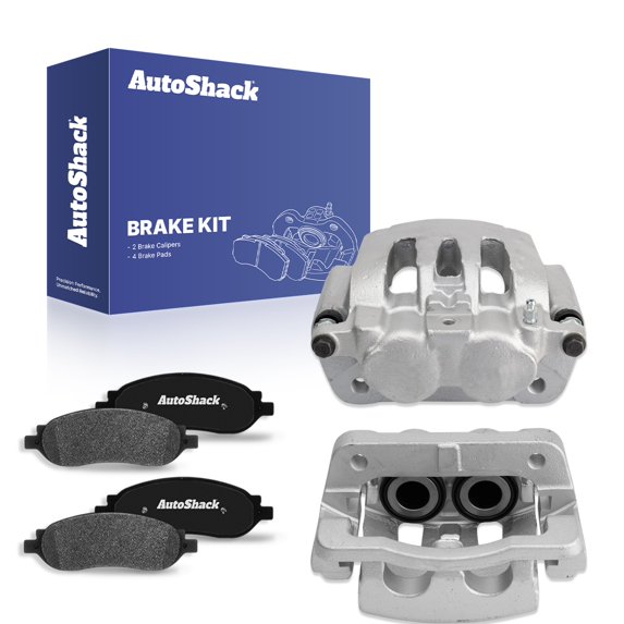 AutoShack Pair of 2 Rear Brake Calipers and Ceramic Pads Set Replacement for 2005 2006 2007 Ford F-250 Super Duty F-350 Super Duty 5.4L 6.0L 6.8L V8 4WD RWD BCPKG0831