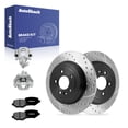 thumbnail image 1 of AutoShack Rear Brake Rotors, Premium Pads & Calipers for Ford, Taurus 2010-2012, AWD FWD V6 3.5L - E-Coated Drilled & Slotted - ShadowGuard - 12.99" (330 mm), 5-Lug, 1 of 5