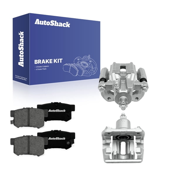 AutoShack Rear Brake Calipers & Premium Ceramic Brake Pads for Acura & Honda, TL 1999-2008 Element 2003-2011 CL 2001-2003, FWD 4WD L4 2.4L V6 3.2L 3.5L