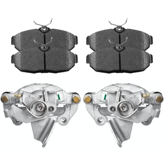 AutoShack Pair of 2 Rear Brake Calipers and Performance Ceramic Pads Set Replacement for 2005 2006 2007 2008 2009 2010 Ford Mustang 4.0L 4.6L 5.4L V6 V8 RWD BCPKG1010