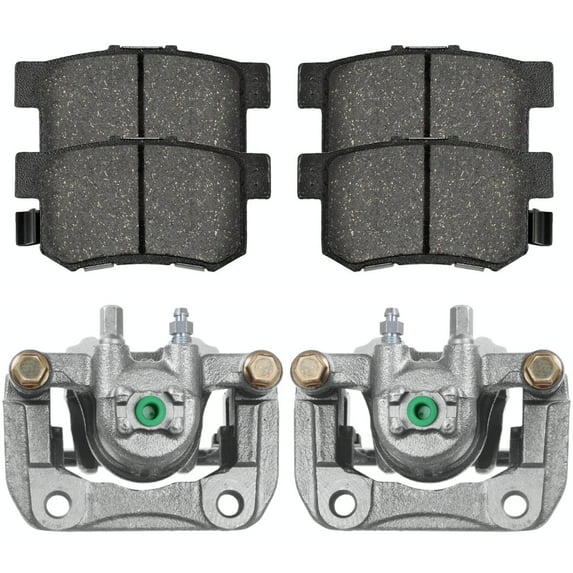 AutoShack Pair of 2 Rear Brake Calipers and Performance Ceramic Pads Set Replacement for 2007-2013 2014 2015 2016 Honda CR-V 2012-2015 Crosstour 2013-2018 Acura RDX 2.4L 3.5L V6 4WD AWD FWD BCPKG1039
