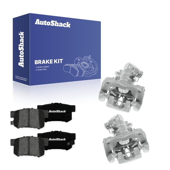 AutoShack Rear Brake Calipers & Premium Ceramic Brake Pads for Honda & Acura, Civic 2002-2005 RSX 2002-2006 EL 2002-2005, FWD L4 1.7L 2.0L