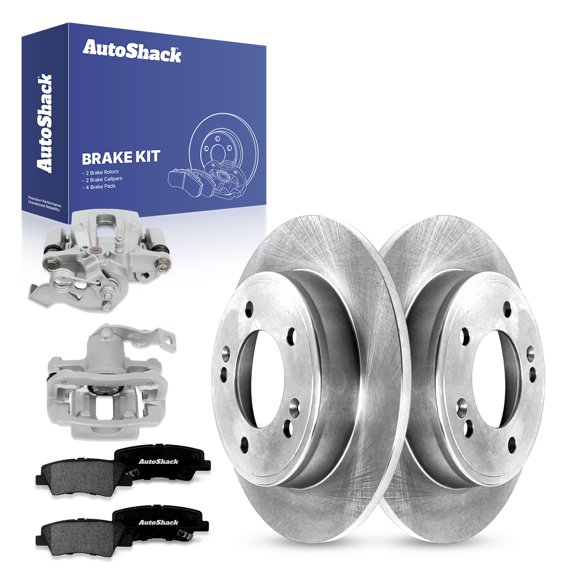 AutoShack Rear Brake Rotors Premium Ceramic Brake Pads Calipers | Replacement for 2011-2016 Hyundai Elantra 2013-2014 Elantra Coupe 1.8L 2.0L FWD | 8-PC Brake Kit