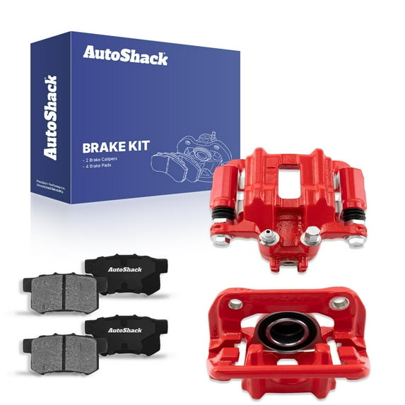 AutoShack Rear Brake Calipers Red Ceramic Brake Pads | Replacement for 2007-2011 Honda CR-V | 6-PC