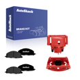 thumbnail image 1 of AutoShack Rear Brake Calipers Red Powder-Coated + Premium Ceramic Brake Pads Replacement for 2012 Ram 1500 6-PC Kit, 1 of 4