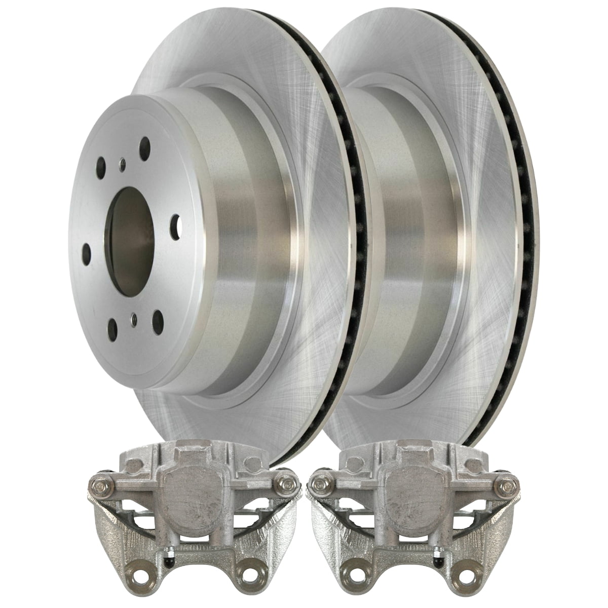 AutoShack Rear Brake Calipers and Rotors Kit Driver and Passenger Side