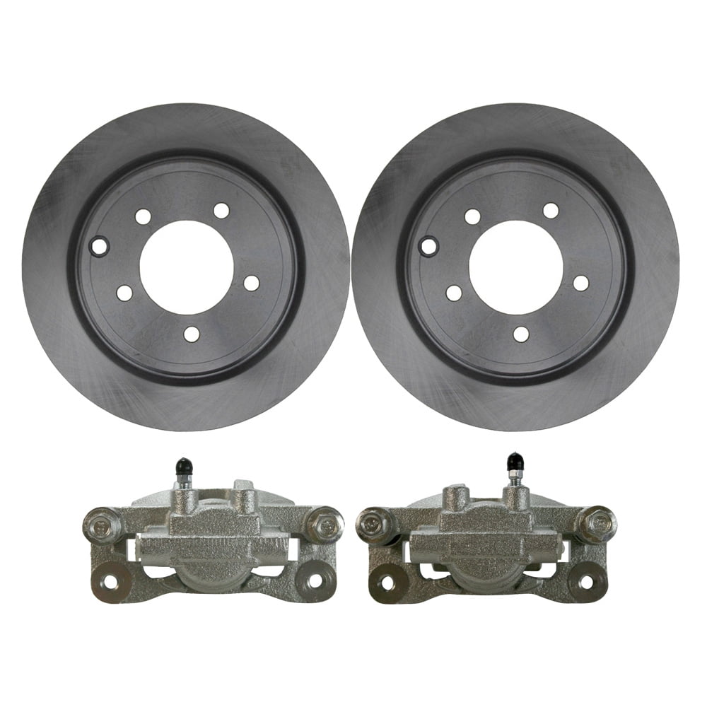 AutoShack Rear Brake Calipers and Rotors Kit Driver and Passenger Side