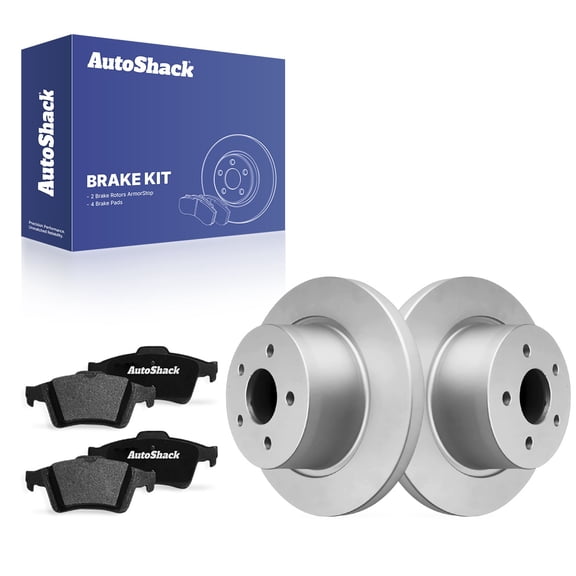AutoShack Rear Brake Rotors & Ceramic Pads for Ford, Escape 2013-2016 Transit Connect 2014-2018, AWD FWD L4 1.6L 2.0L 2.5L - Coated - ArmorStop - 11.02" (279.8 mm), 5-Lug