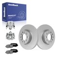 thumbnail image 1 of AutoShack Rear Solid Coated Brake Rotors + Ceramic Pads + Calipers 8-PC Brake Kit Replacement for 2014-2020 Jeep Cherokee 2015-2017 Chrysler 200 ArmorStop 10.94" (278 mm), 1 of 4