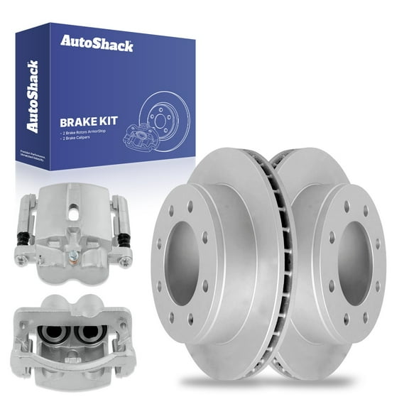 AutoShack Rear Brake Rotors Calipers | Replacement for Hummer H2 Chevrolet Suburban 2500 Silverado 1500 HD Classic GMC Yukon XL 2500 Sierra 1500 HD Classic | Coated | 4-PC Brake Kit | ArmorStop