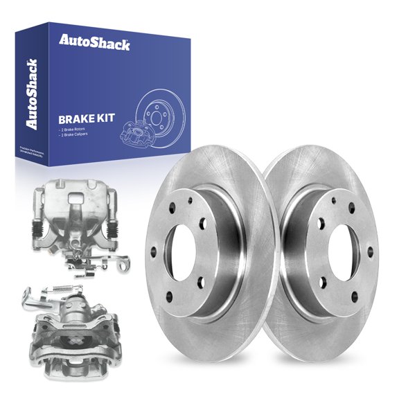 AutoShack Rear Brake Rotors Calipers | Replacement for 2014-2016 Mazda 3 2014 2016 Mazda 3 Sport 2.0L 2.5L FWD | 4-PC Brake Kit