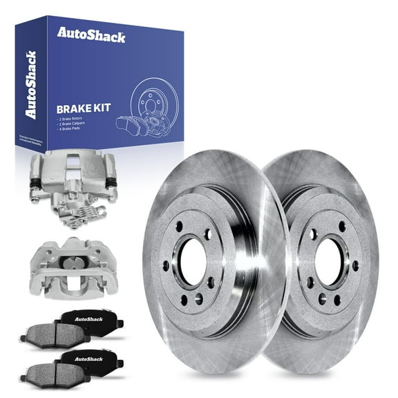 AutoShack Rear Brake Rotors Ceramic Brake Pads Calipers | Replacement for 2015-2019 Ford Explorer 2013-2016 Lincoln MKT 2.0L 2.3L 3.5L 3.7L V6 AWD FWD | 8-PC Brake Kit