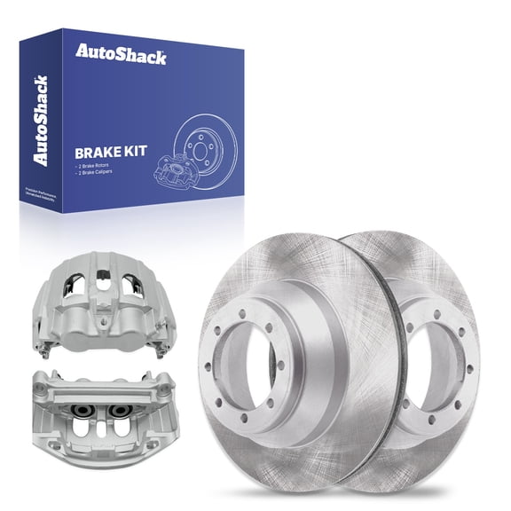 AutoShack Rear Vented Brake Rotors 13.58" (345 mm) & Calipers, Compatible with Ford E-450 Super Duty 2008-2019, 2021-2023 4 X 2 5.4L 6.0L 6.2L 6.8L 7.3L