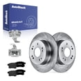 thumbnail image 1 of AutoShack Rear Solid Brake Rotors + Premium Ceramic Pads + Calipers 8-PC Brake Kit Replacement for 2013-2017 Honda Accord 11.1" (282 mm), 1 of 4