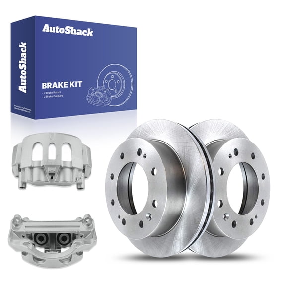 AutoShack 14.17" (359.8 mm) Rear Vented Brake Rotors + Calipers | Replacement for 2011-2019 Chevrolet Silverado 2500 HD 2011-2019 GMC Sierra 2500 HD | 4-PC Brake Kit