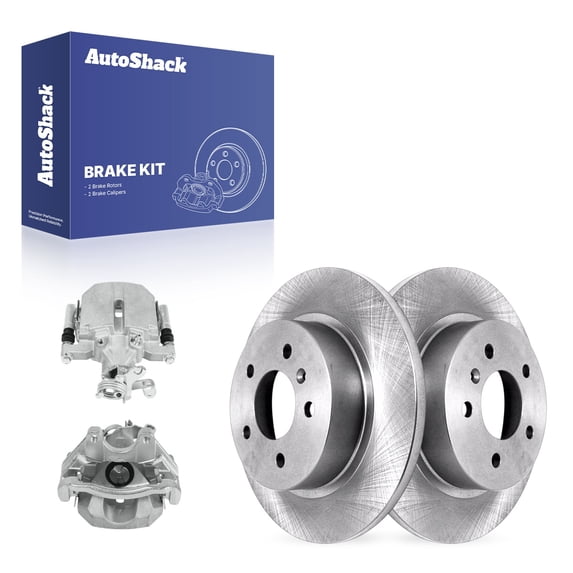 AutoShack Rear Brake Rotors & Calipers for Buick & Cadillac, Lucerne 2006-2011 DTS 2006-2011, FWD V6 3.8L 3.9L V8 4.6L - 11.5" (292 mm), 5-Lug