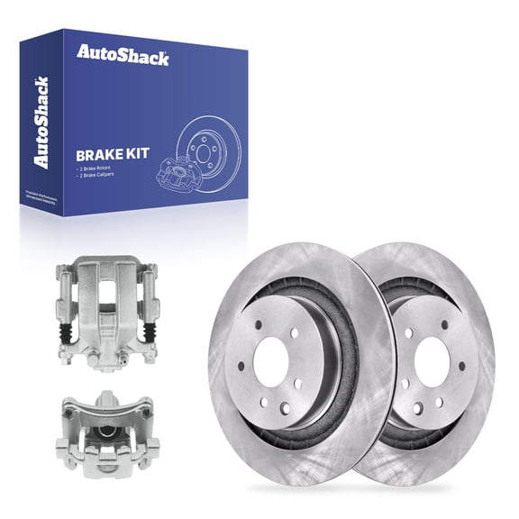 AutoShack Rear Brake Rotors & Calipers for INFINITI, G37 2008-2011, RWD V6 3.7L - 13.77" (349.8 mm), 5-Lug