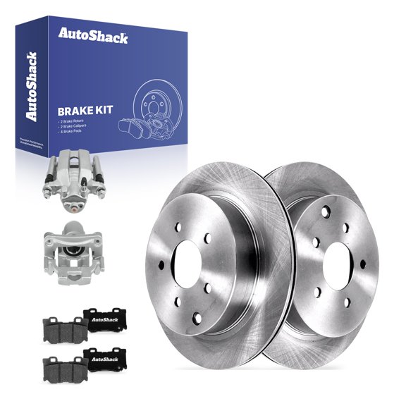 AutoShack Rear Brake Rotors, Ceramic Pads & Calipers for INFINITI, M37 2013 Q70 2019 M56 2013, AWD RWD V6 3.7L V8 5.6L - 12.12" (307.8 mm), 5-Lug