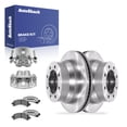 thumbnail image 1 of AutoShack Rear Brake Rotors, Ceramic Pads & Calipers for GMC & Chevrolet, Savana 3500 2009, 2017-2018 Express 3500 2009, RWD L4 2.8L V6 4.3L V8 4.8L 6.0L 6.6L - 13.58" (345 mm), 8-Lug, 1 of 5