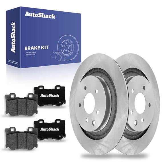 AutoShack Rear Brake Rotors Ceramic Brake Pads | Replacement for 2008-2013 INFINITI G37 2014-2015 Q60 2009-2020 Nissan 370Z 2023-2025 Z 3.0L 3.7L V6 AWD RWD | 6-PC Brake Kit