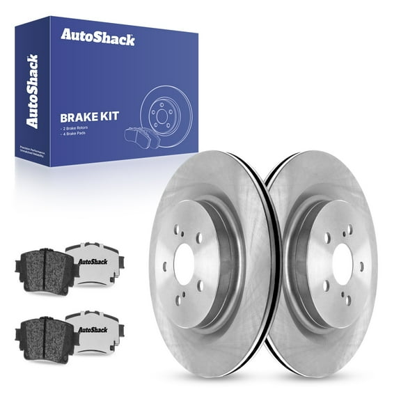 AutoShack 13.31" (338 mm) Rear Vented Brake Rotors + Ceramic Brake Pads | Replacement for 2020-2025 Toyota Highlander 2023-2024 Lexus RX350 2023-2024 Lexus RX350h | 6-PC Brake Kit