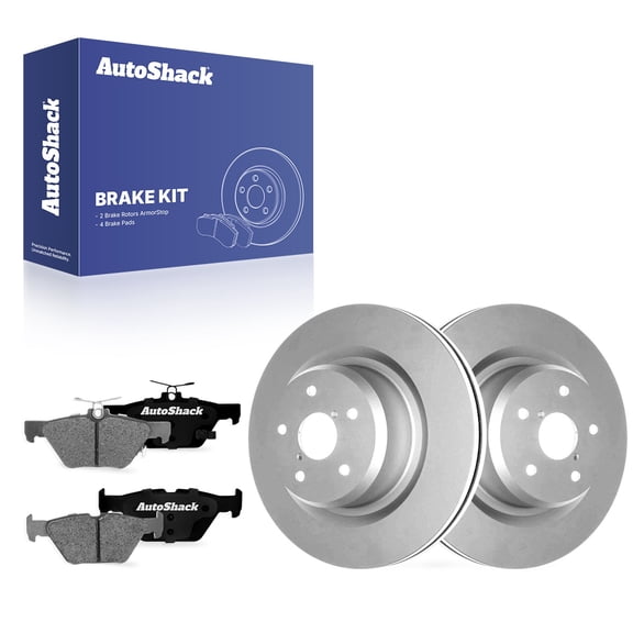 AutoShack Rear Brake Rotors & Ceramic Pads for Subaru, Ascent 2019-2025, AWD H4 2.4L - Coated - ArmorStop - 13.03" (331 mm), 5-Lug