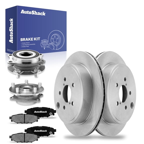 AutoShack Rear Brake Rotors Ceramic Brake Pads Wheel Bearing Hub Assembly | Replacement for Toyota 86 GR86 2010-2014 Subaru Legacy Outback 2013-2019 BRZ 2013-2016 Scion FR-S AWD | 8-PC Brake Kit