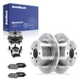thumbnail image 1 of AutoShack Rear Solid Brake Rotors + Ceramic Pads + Hub Bearing Assembly 8-PC Brake Kit Replacement for 2011-2017 Nissan Juke 11.48" (291.6 mm), 1 of 5