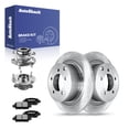 thumbnail image 1 of AutoShack Rear Solid Brake Rotors + Ceramic Pads + Hub Bearing Assembly 8-PC Brake Kit Replacement for 2014-2015 Mitsubishi Lancer 2017 Mitsubishi Lancer 11.89" (302 mm), 1 of 5