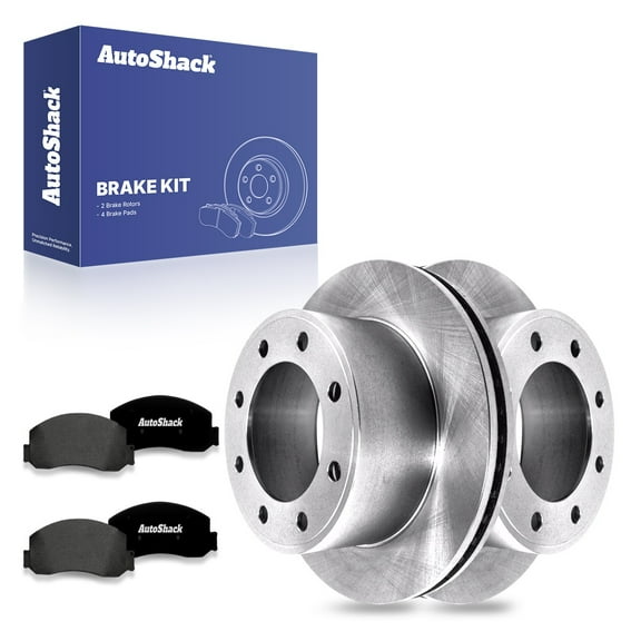 AutoShack 13.39" (340 mm) Rear Vented Brake Rotors + Ceramic Brake Pads | Replacement for 2007 Ford F-350 Super Duty | 6-PC Brake Kit