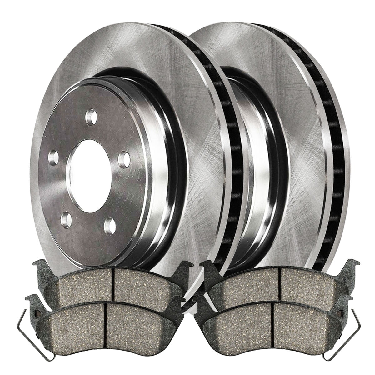 AutoShack Rear Brake Rotors and Performance Ceramic Pads Kit Driver and