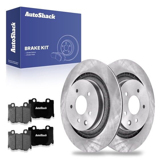 AutoShack 13.78" (350 mm) Rear Vented Brake Rotors + Premium Ceramic Brake Pads | Replacement for 2008-2013 INFINITI G37 2009-2020 Nissan 370Z 2014-2015 INFINITI Q60 | 6-PC Brake Kit