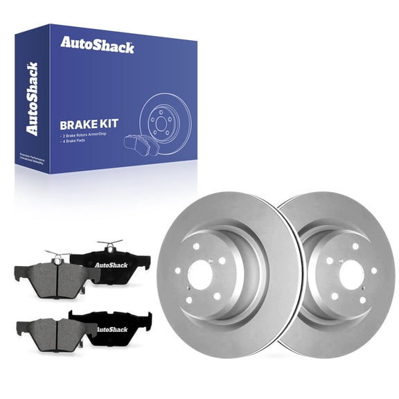 AutoShack Rear Brake Rotors & Premium Pads for Subaru, Ascent 2019-2025, AWD H4 2.4L - Coated - ArmorStop - 13.03" (331 mm), 5-Lug