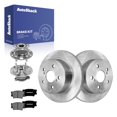 thumbnail image 1 of AutoShack Rear Solid Brake Rotors + Premium Ceramic Pads + Hub Bearing Assembly 8-PC Brake Kit Replacement for 2023 Toyota Camry 11.06" (281 mm), 1 of 5