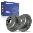 thumbnail image 1 of AutoShack Rear Drilled & Slotted Brake Rotors | Replacement For 2007-2018 Jeep Wrangler 2018 Wrangler JK 2.0L 3.6L 3.8L V6 4WD RWD | Black Coated | 2-PC Set | BlackShield, 1 of 2