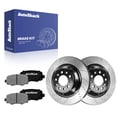 thumbnail image 1 of AutoShack Rear Brake Rotors & Ceramic Pads for Jeep, Cherokee 2014-2023, 4WD AWD FWD L4 2.0L 2.4L V6 3.2L - E-Coated Drilled & Slotted - ShadowGuard - 12.6" (320 mm), 5-Lug, 1 of 4
