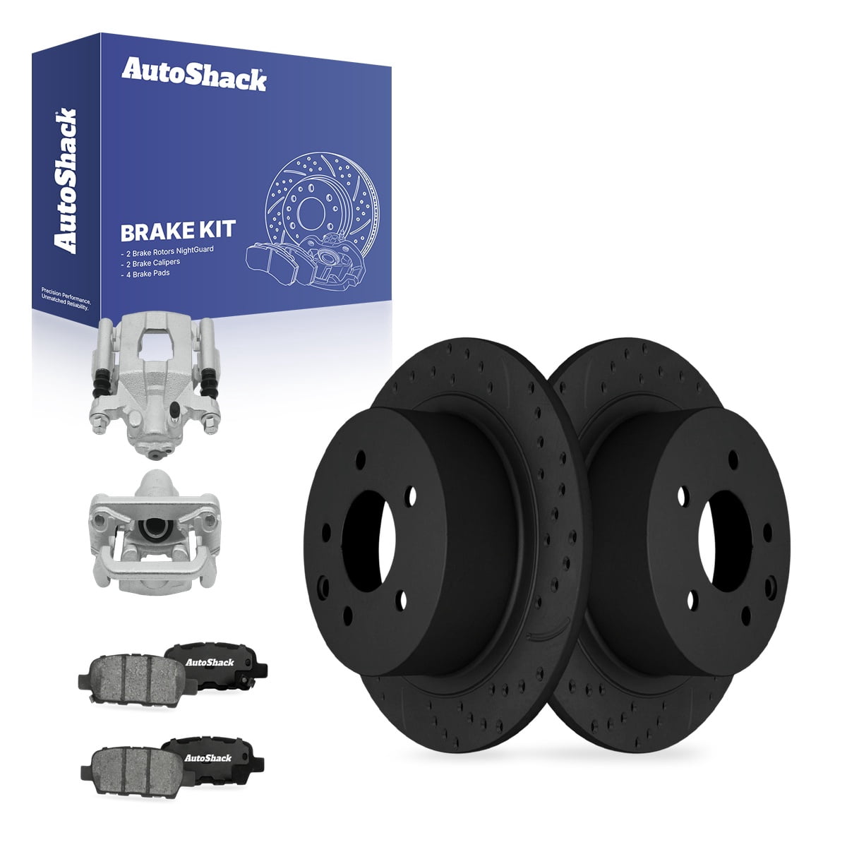 AutoShack Rear Brake Rotors, Ceramic Pads & Calipers for Nissan, Altima ...