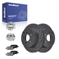 thumbnail image 1 of AutoShack Rear Brake Rotors, Ceramic Pads & Calipers for INFINITI, Q60 2014, AWD RWD V6 3.7L - Coated Drilled & Slotted - Black Matte Finish - BlackShield - 12.13" (308 mm), 5-Lug, 1 of 5