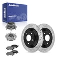 thumbnail image 1 of AutoShack Rear Solid Drilled & Slotted E-Coated Brake Rotors + Ceramic Pads + Hub Bearing Assembly 8-PC Brake Kit Replacement for 2013-2015 Mazda CX-5 ShadowGuard 11.93" (303 mm), 1 of 5