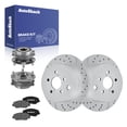 thumbnail image 1 of AutoShack Rear Solid Drilled & Slotted Coated Brake Rotors Silver Matte Finish + Ceramic Pads + Hub Bearing Assembly 8-PC Brake Kit Replacement for 2012-2021 Subaru Impreza TurboGuard 10.78" (274 mm), 1 of 5