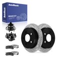 thumbnail image 1 of AutoShack Rear Solid Drilled & Slotted E-Coated Brake Rotors + Ceramic Pads + Hub Bearing Assembly 8-PC Brake Kit Replacement for 1999 Buick Riviera ShadowGuard 10.94" (278 mm), 1 of 5
