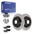 thumbnail image 1 of AutoShack Rear Solid Drilled & Slotted E-Coated Brake Rotors + Ceramic Pads + Hub Bearing Assembly 8-PC Brake Kit Replacement for 2008-2015 Scion xB ShadowGuard 10.98" (279 mm), 1 of 5
