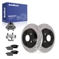 thumbnail image 1 of AutoShack Rear Solid Drilled & Slotted E-Coated Brake Rotors + Ceramic Pads + Hub Bearing Assembly 8-PC Brake Kit Replacement for 2017-2018 Toyota Corolla iM 2016 Scion iM ShadowGuard 10.98" (279 mm), 1 of 4