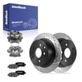 thumbnail image 1 of AutoShack Rear Solid Drilled & Slotted E-Coated Brake Rotors + Premium Ceramic Pads + Hub Bearing Assembly 8-PC Brake Kit Replacement for 2004-2008 Nissan Maxima ShadowGuard 11.48" (291.6 mm), 1 of 5