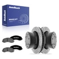 thumbnail image 1 of AutoShack Rear Vented Drilled & Slotted E-Coated Brake Rotors + Premium Ceramic Pads 6-PC Brake Kit Replacement for 2019-2024 Ram 2500 2019-2024 Ram 3500 ShadowGuard 14.09" (358 mm), 1 of 5