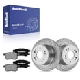 thumbnail image 1 of AutoShack Rear Brake Rotors & Ceramic Pads for Honda, Accord 2008-2017, FWD L4 2.0L 2.4L V6 3.5L - Silver Zinc Coated Drilled & Slotted - SilverShield Pro - 11.1" (282 mm), 5-Lug, 1 of 5