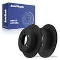 thumbnail image 1 of AutoShack Rear Solid Drilled & Slotted E-Coated Brake Rotors Black Finish 2-PC Set Replacement for 2007-2017 Jeep Patriot 2007-2017 Jeep Compass 2008-2013 Dodge Avenger NightGuard 11.85" (301.1 mm), 1 of 5