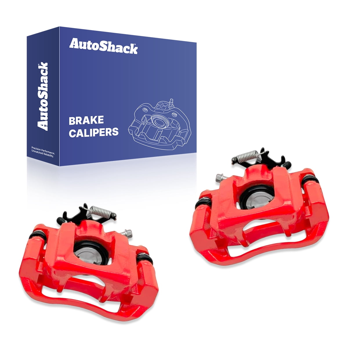 AutoShack Rear Red Brake Calipers for Dodge, Chrysler & Volkswagen, Grand Caravan 2008-2016 Town & Country 2008-2016 Routan 2009-2014, FWD V6 3.3L 3.6L 3.8L 4.0L, Left and Right, Pair