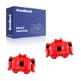 thumbnail image 1 of AutoShack Rear Red Brake Calipers for Jeep, Dodge & Chrysler, Patriot 2007-2017 Compass 2007-2017 Avenger 2008-2014 200 2011-2014, FWD AWD 4WD L4 2.0L 2.4L V6 2.7L 3.5L 3.6L, Left and Right, Pair, 1 of 5